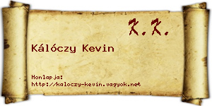 Kálóczy Kevin névjegykártya