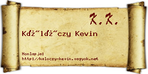 Kálóczy Kevin névjegykártya