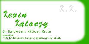 kevin kaloczy business card