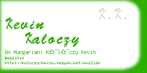 kevin kaloczy business card